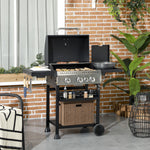 Gas Burner Bbq Grill With Wheels | Medium | Black