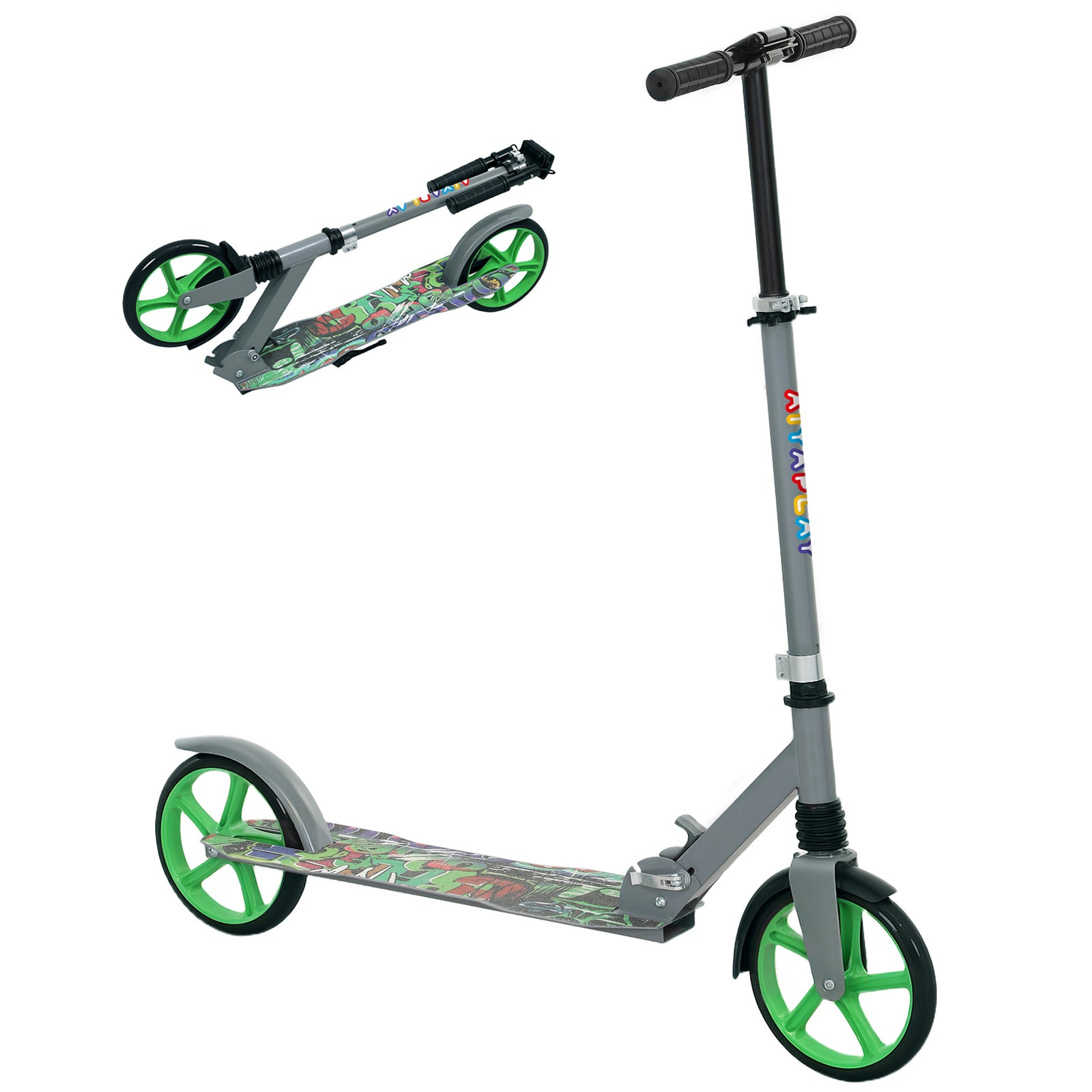 Kids Scooter, Foldable Kick Scooter W/ Adjustable Handlebar | Green