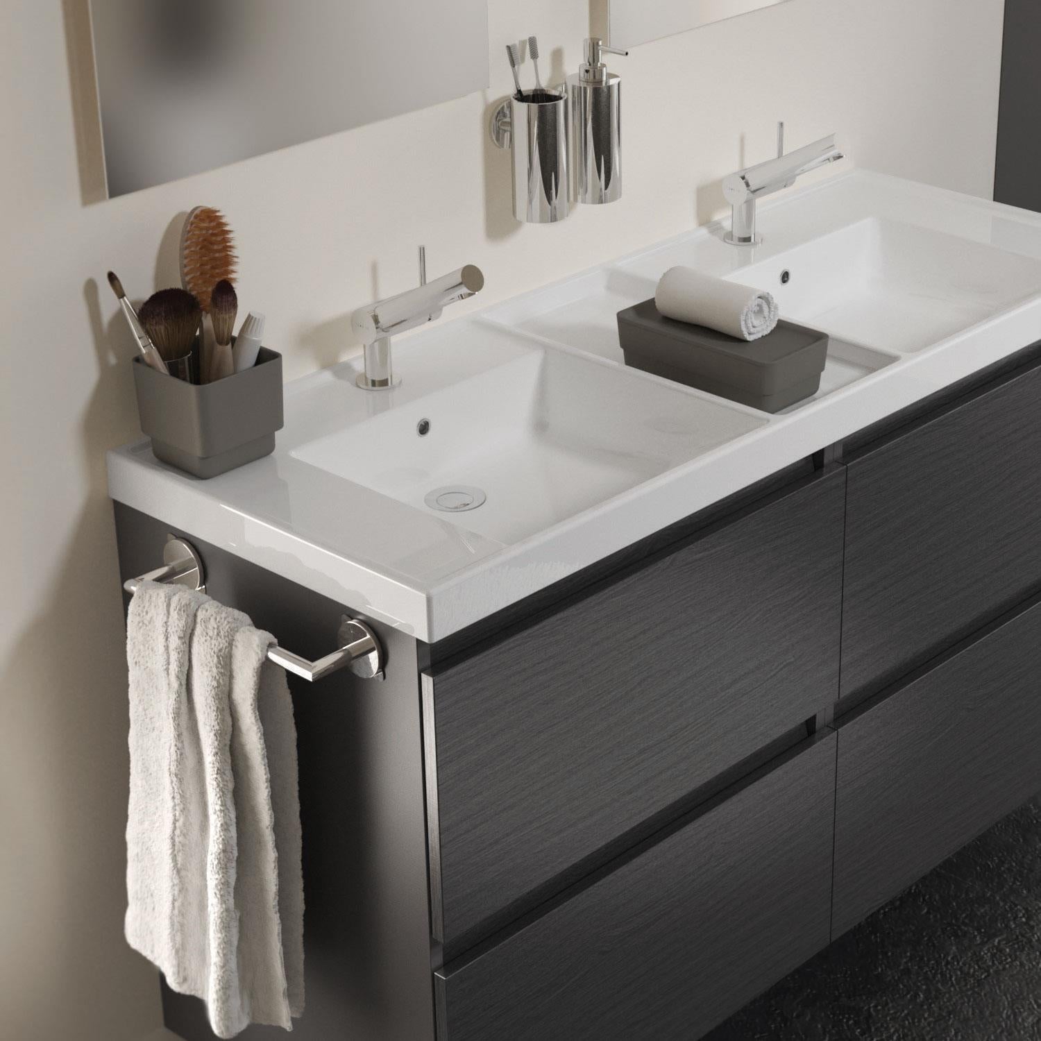 Towel Rail, Self-adhesive, Polished Chrome, 45,5 Cm. Collection Duo Round