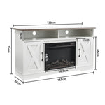 Electric Fireplace Suite, Black Fire With White Tv Stand Surround, Timer & Remote Control