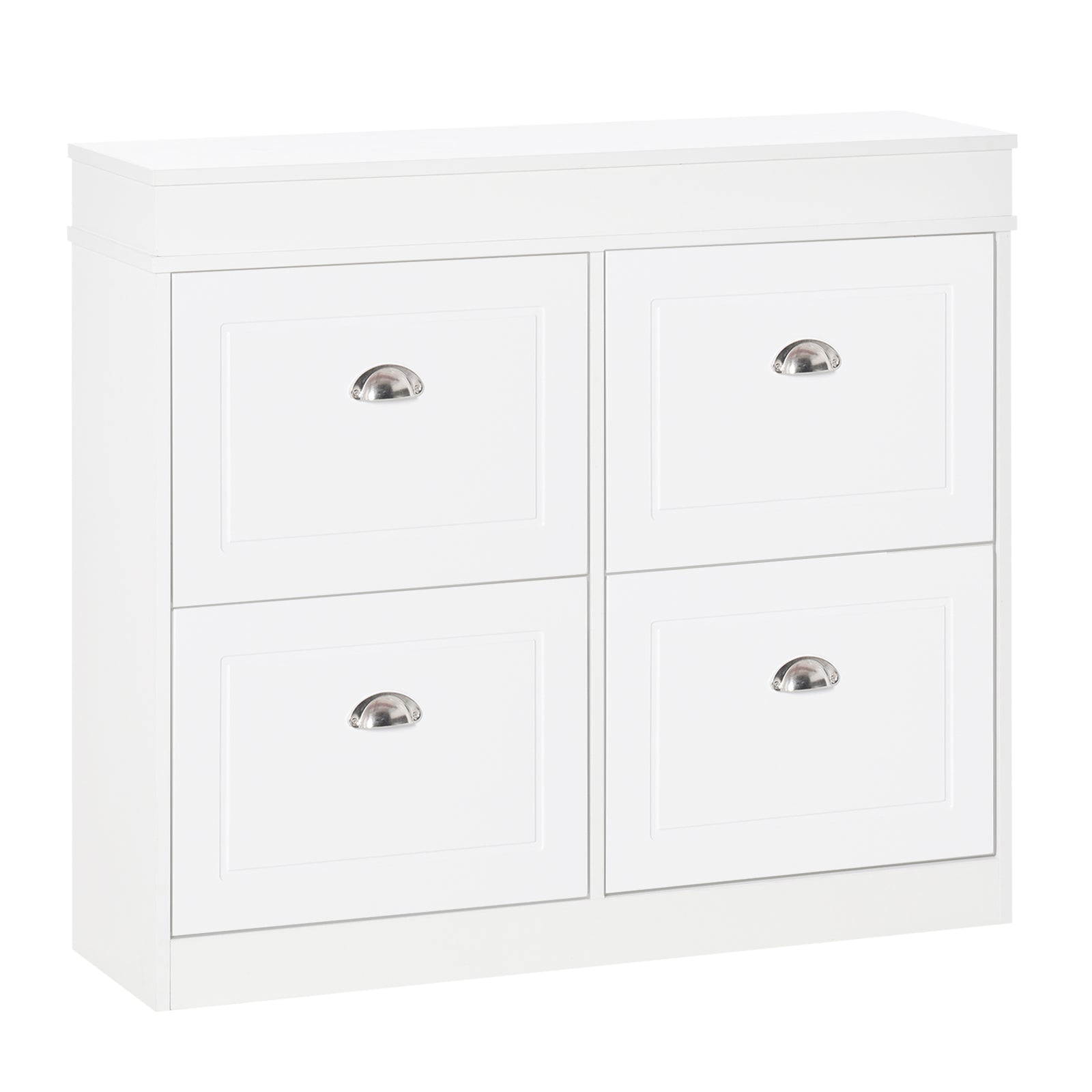 Shoe Cabinet With 4 Flip Drawers Storage Cupboard