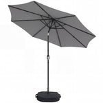2.7 M Garden Parasol Umbrella With Cross Base, Sandbag | Light Grey