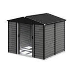 8 X 7 Ft Metal Storage Shed With Foundation, Double Sliding Doors & Vents, Weatherproof Outdoor Tool Shed For Garden Or Backyard