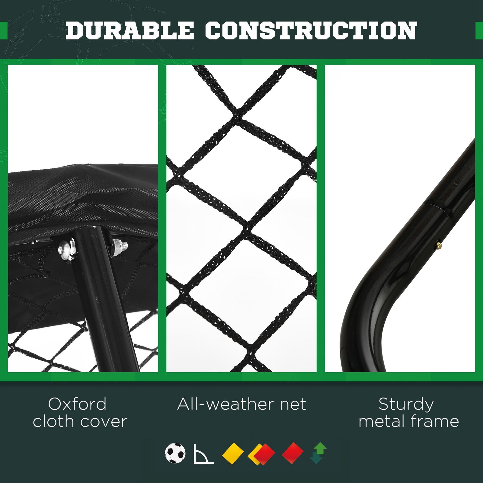 Foldable Football Rebounder Net | Black