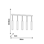 Joker Contemporary Pendant Lamp 5xgu10 Hand Made Cylindrical Style Light | Black & Chrome
