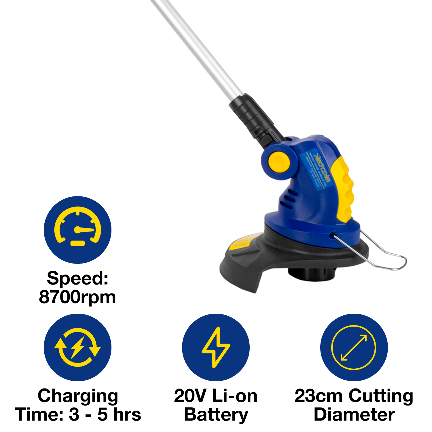 Cordless Grass Strimmer 20v  Rechargeable Garden Grass Trimmer With 1 Spool, Battery And Charger Included