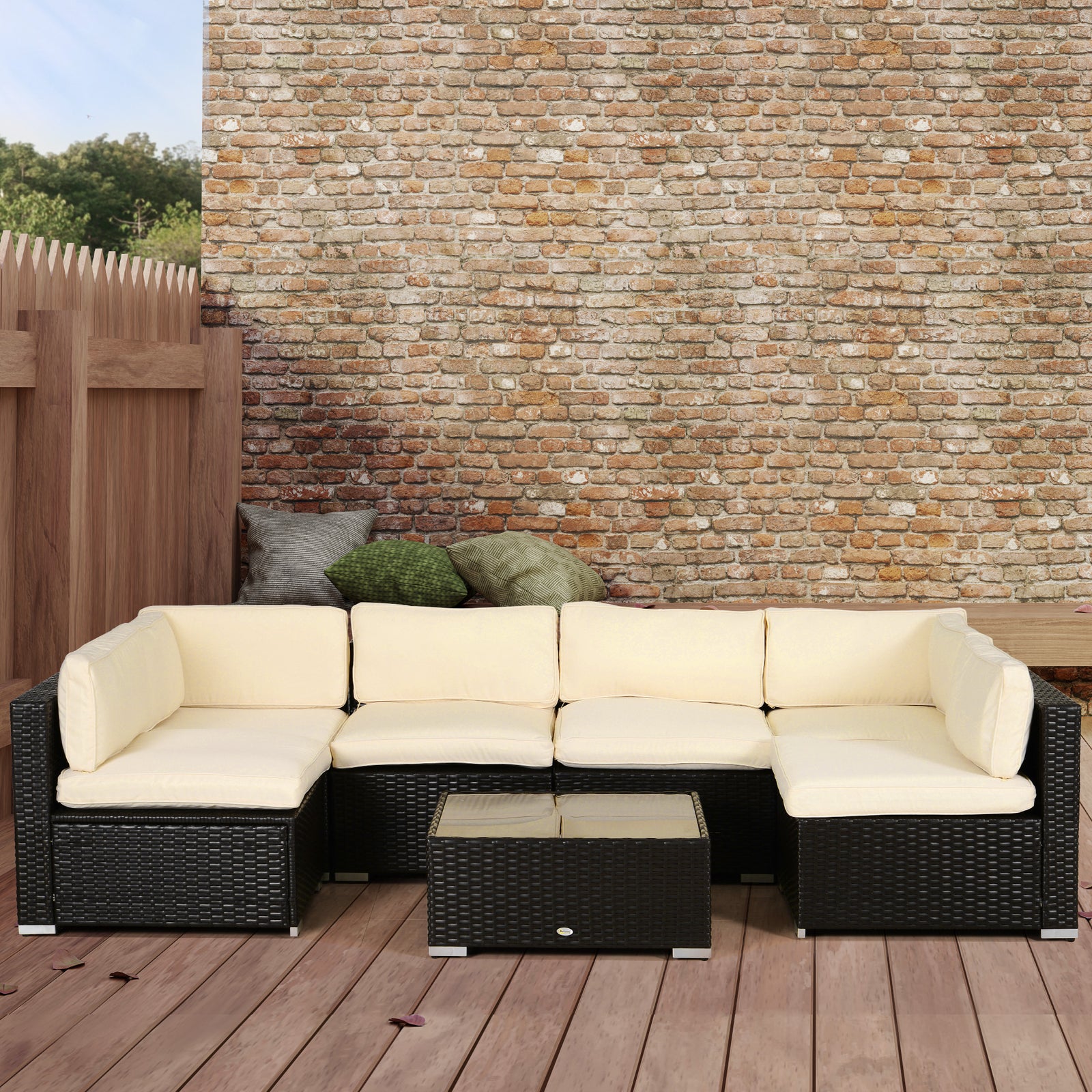 Garden Sofa Set Polyester Cover Replacement No Cushion | Beige