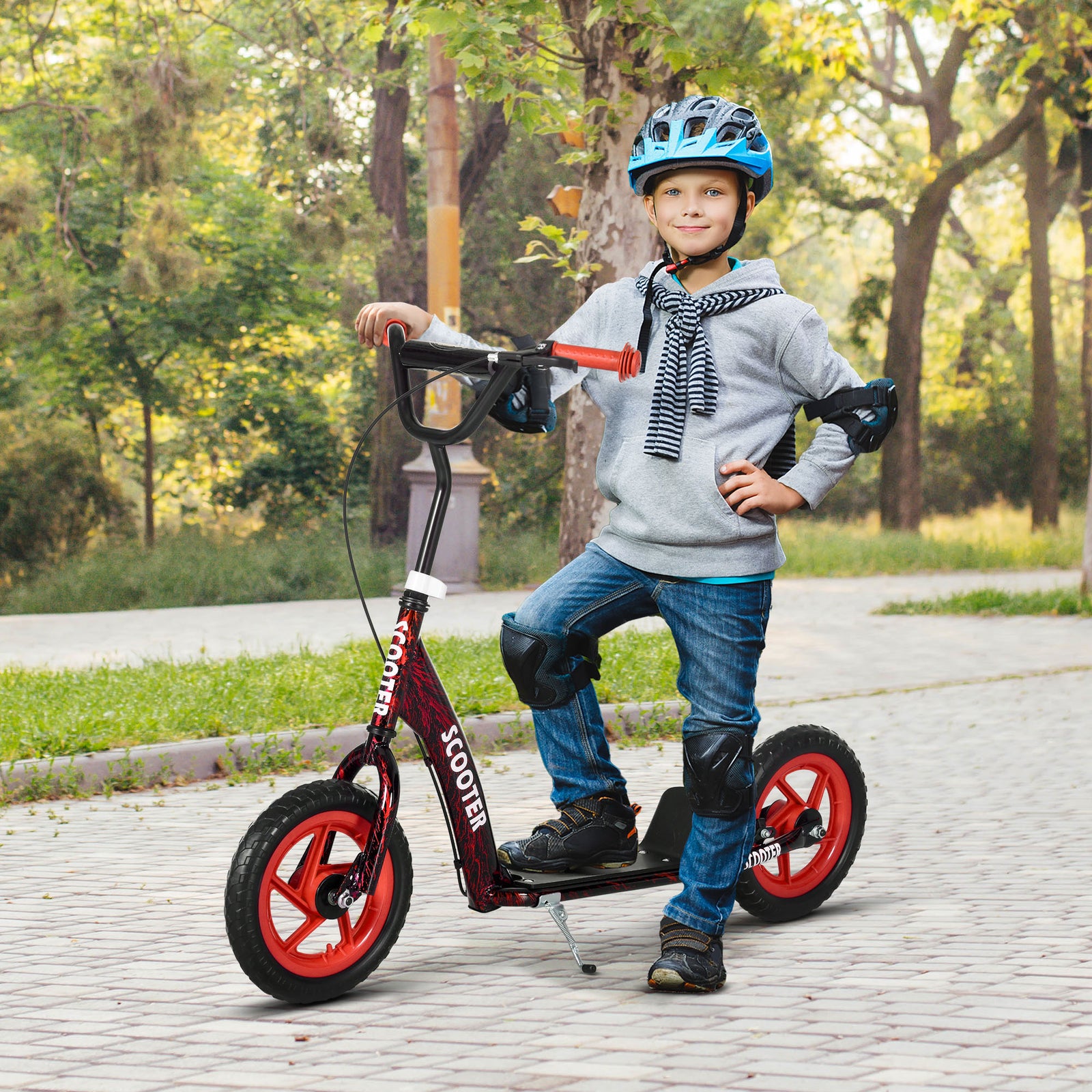 Kids Scooter With Adjustable Handlebar, Kick Scooter | Red