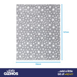 Wicked Gizmos Grey Glow In The Dark Blanket Plush Star Print Machine Washable