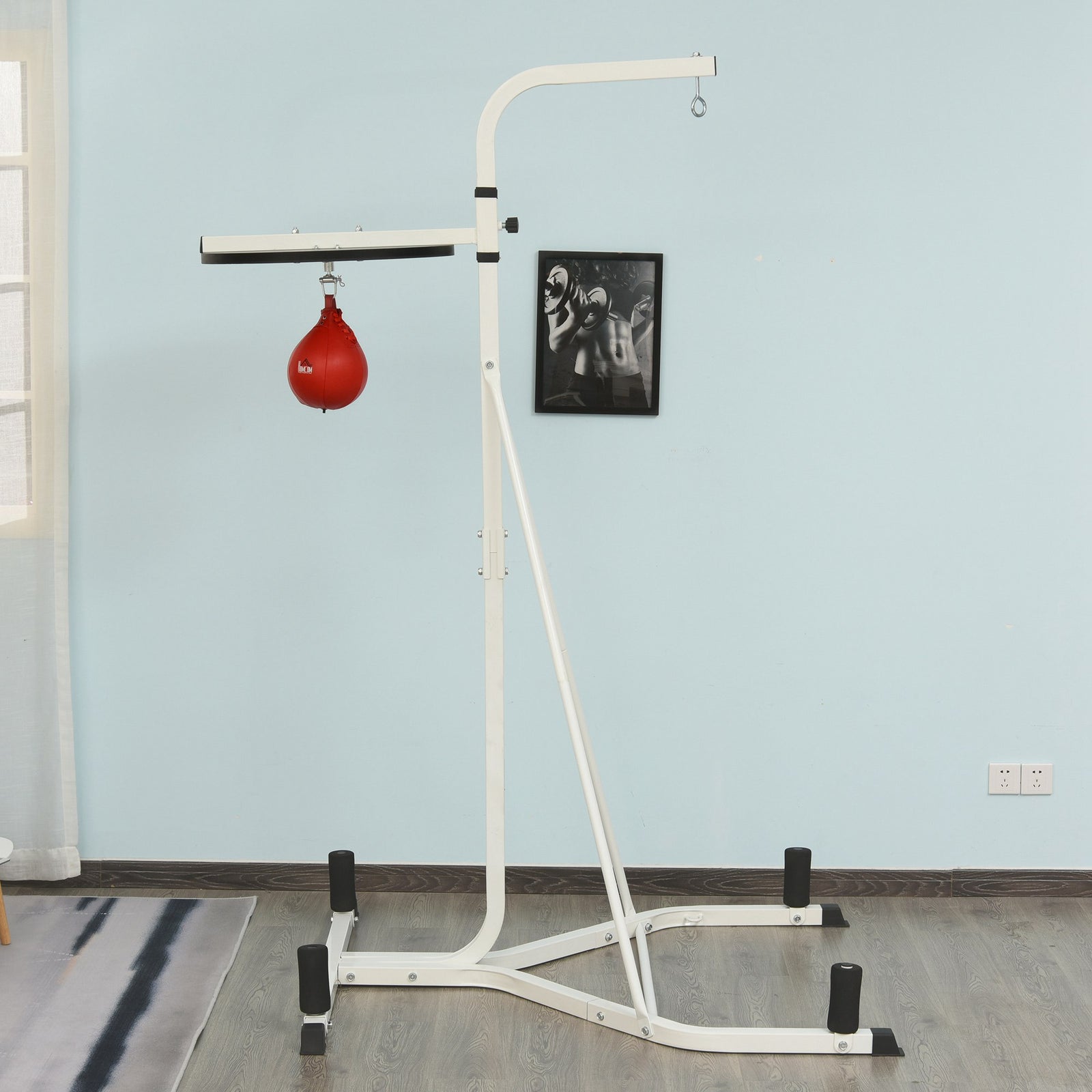 Free-standing Adjustable Speed Bag Platform | White