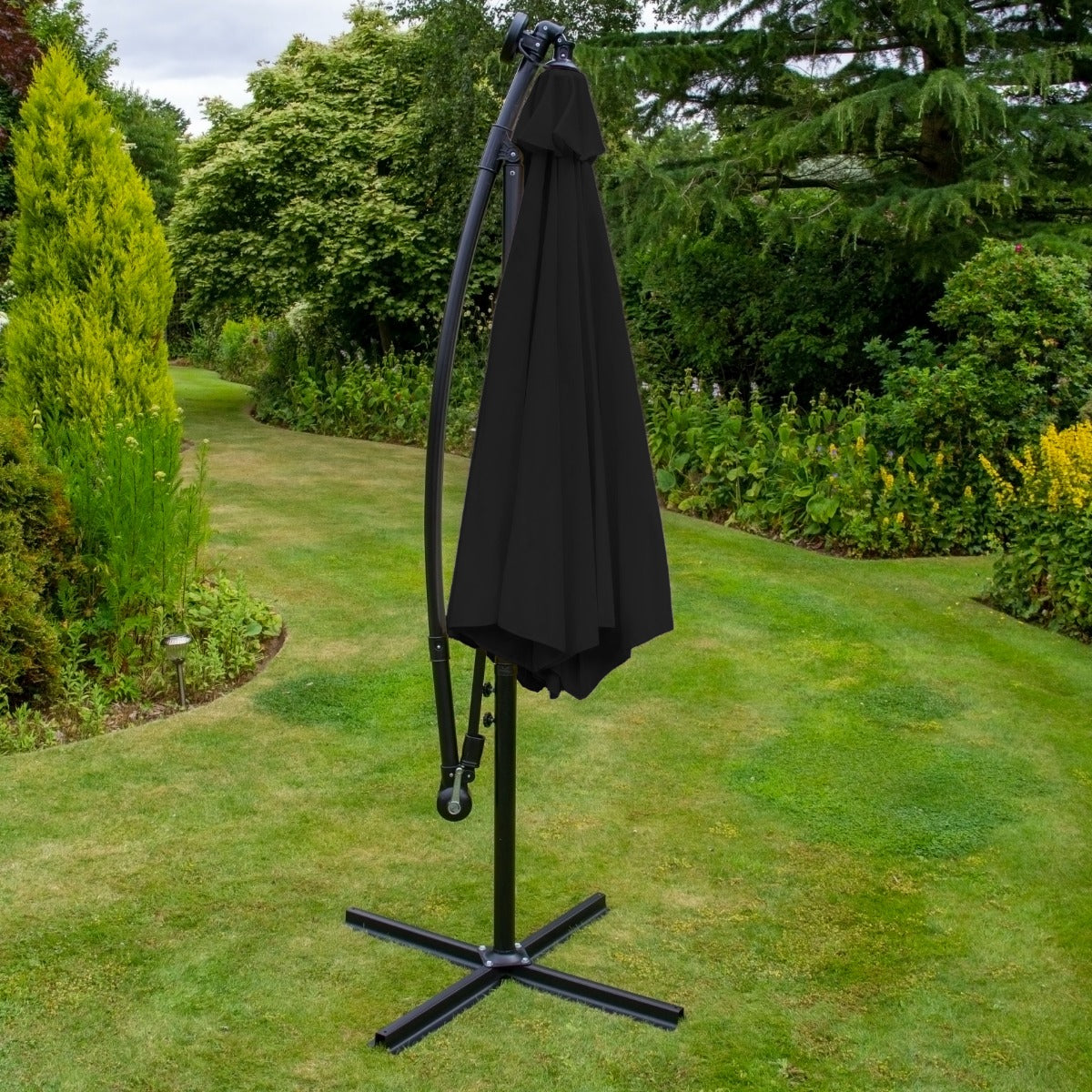 3m Led Cantilever Parasol | Black
