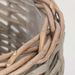 Wicker Round Antique Wash Planter | Medium