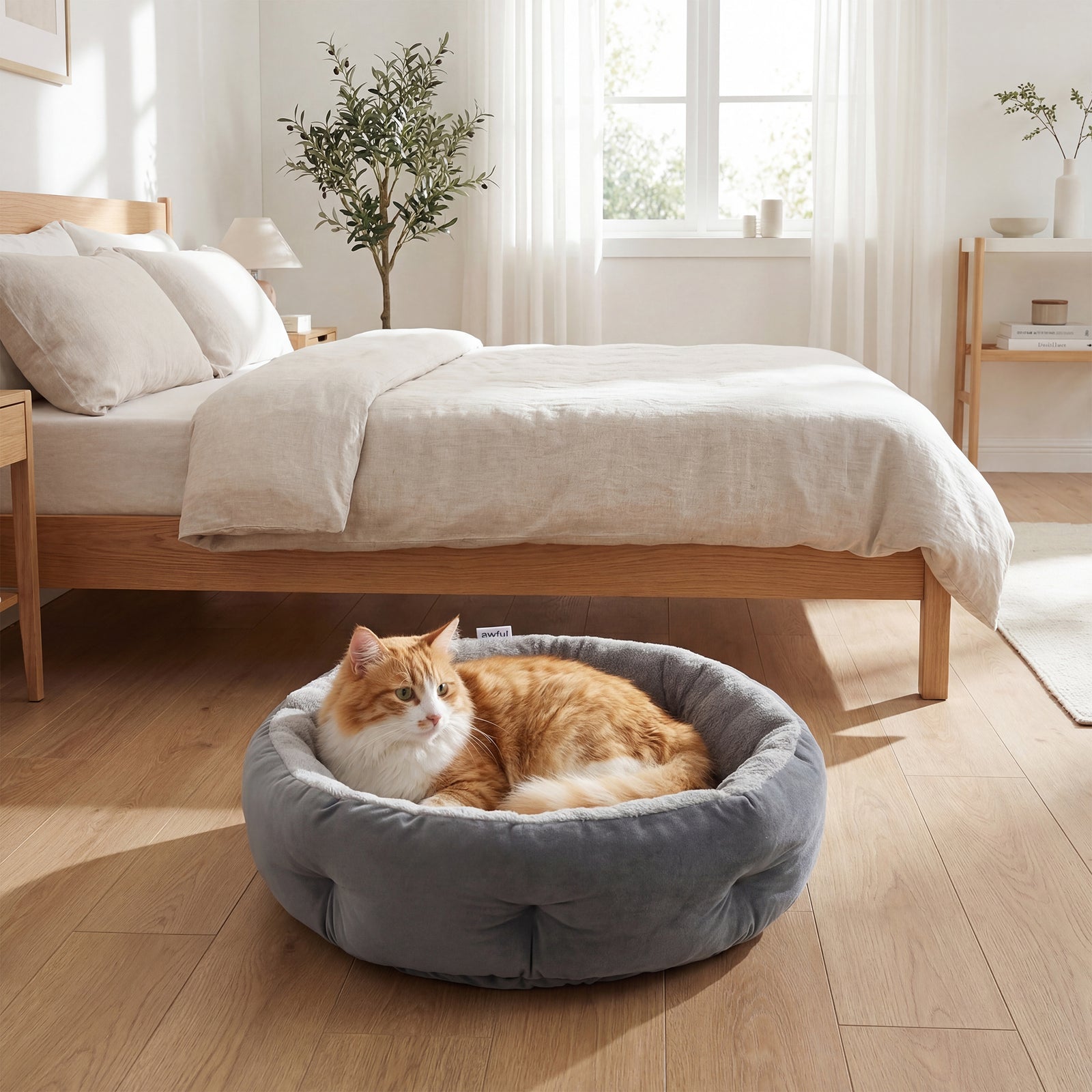 PawHut Cat Bed, Dog Pet Bed For Indoor Cats And Small Dogs