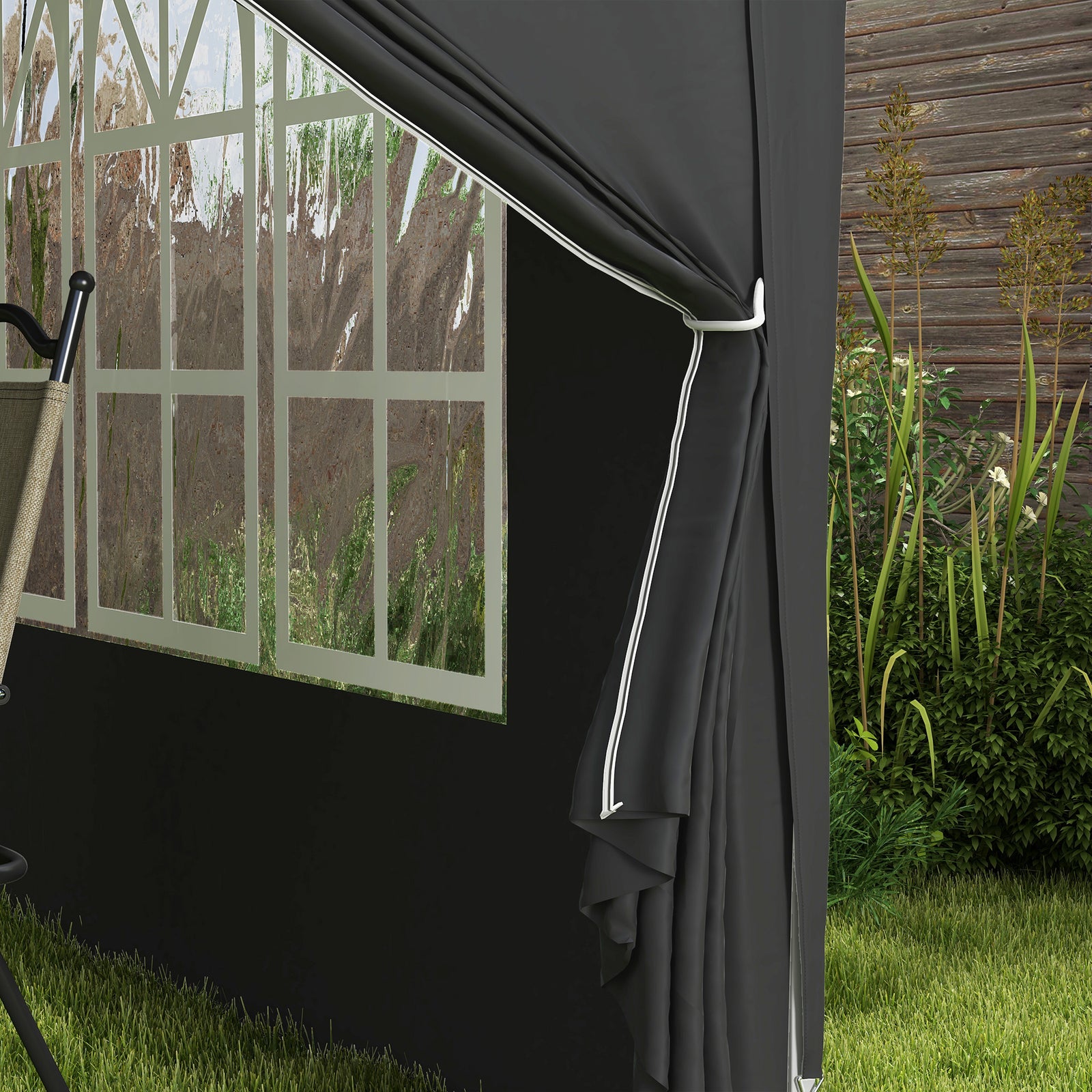 3mx3m Pop Up Gazebo Party Tent Canopy Marquee W/ Storage Bag | Black