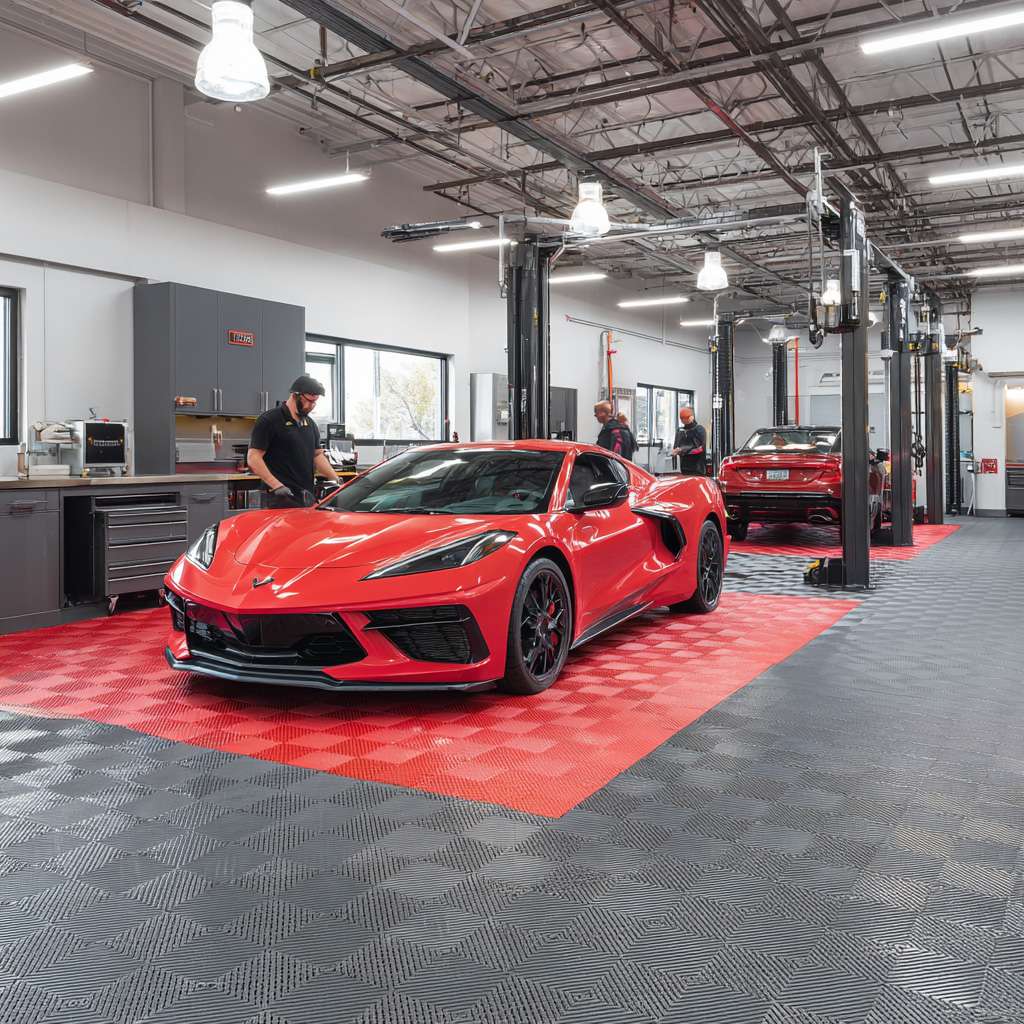 Heavy Duty Vented Garage Interlocking Floor Tiles | Orange