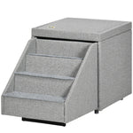 2 In 1 Dog Steps Ottoman, Pet Stairs For Small Medium Dogs And Cats Grey
