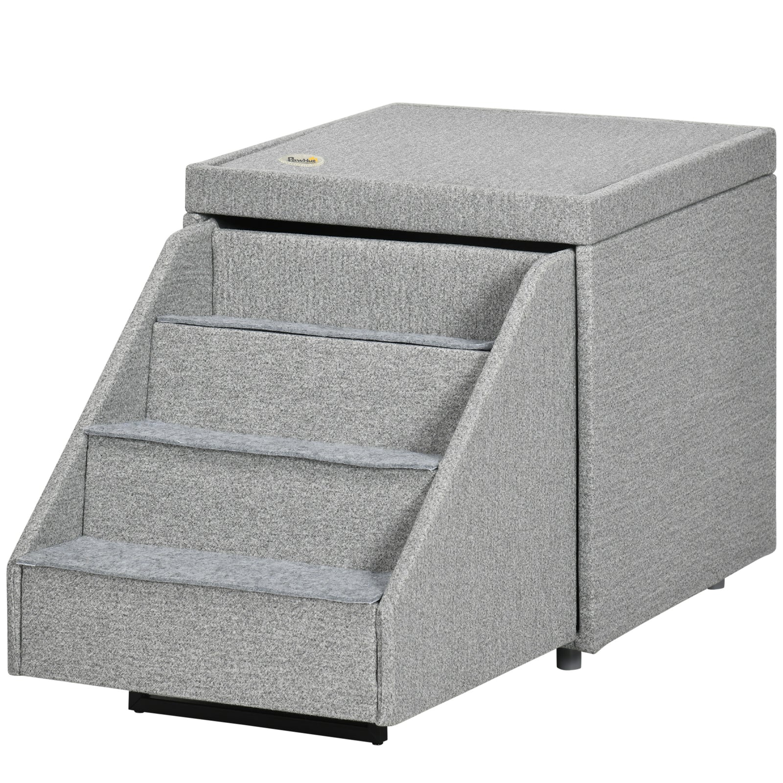 2 In 1 Dog Steps Ottoman, Pet Stairs For Small Medium Dogs And Cats Grey