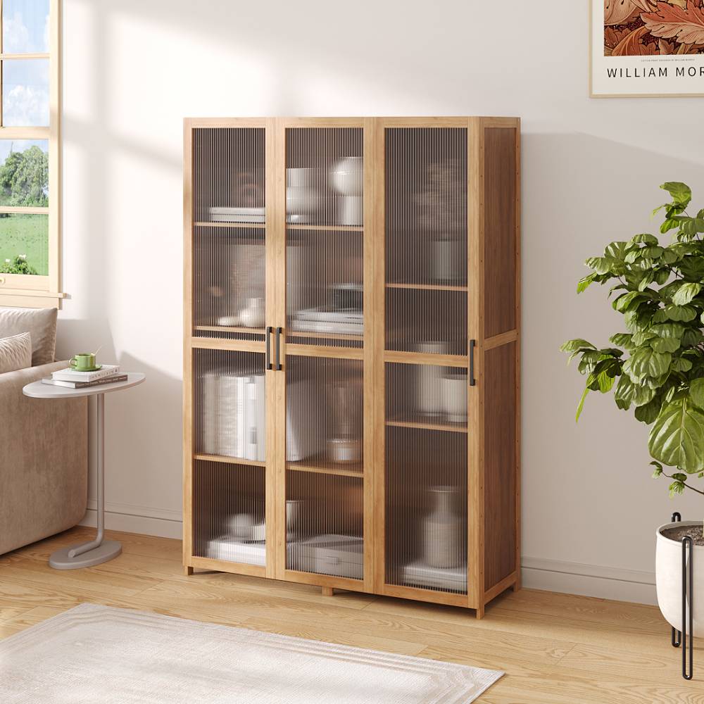 Multi-functional Storage Cabinet With Adjustable Shelves, 3 Acrylic Doors | Medium