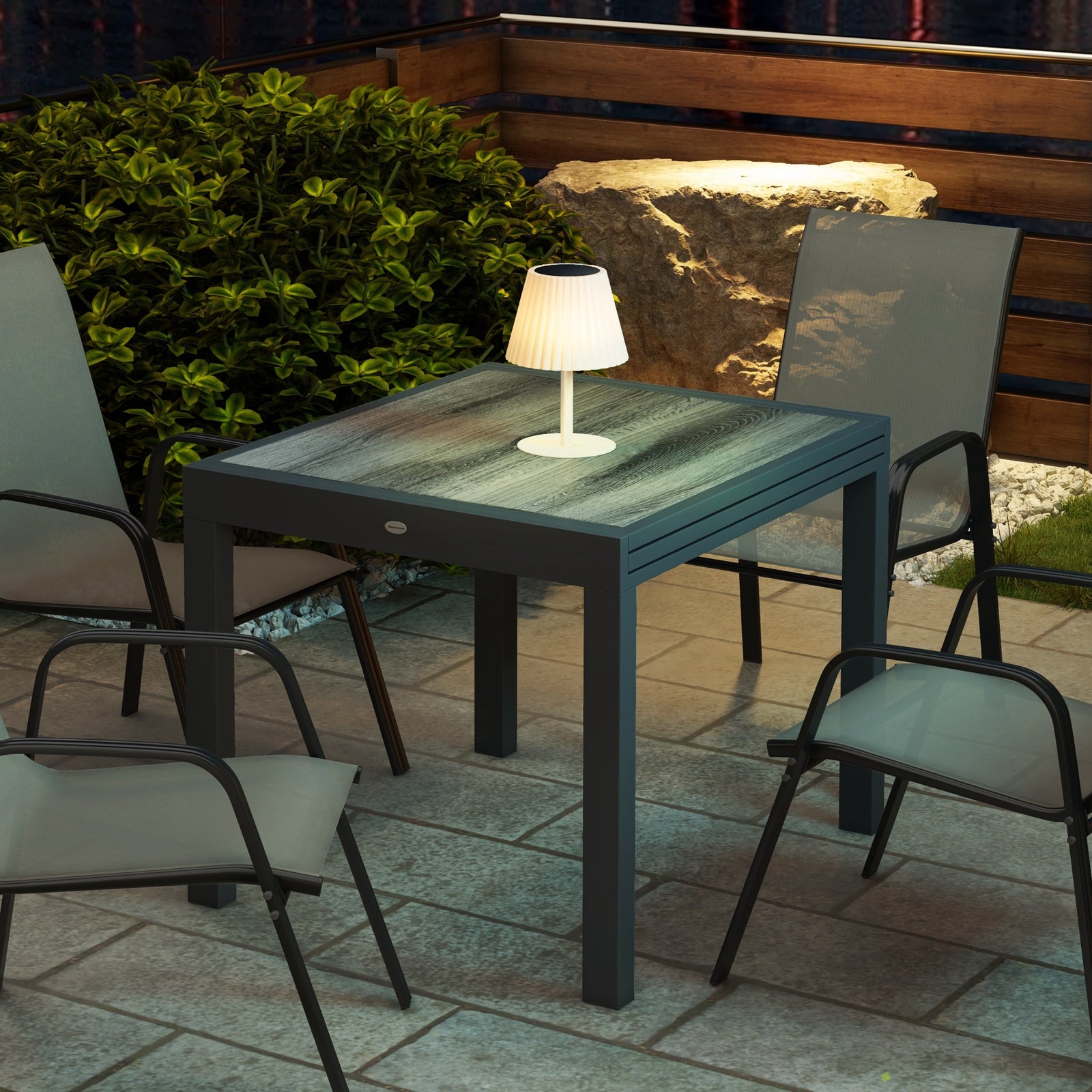 Extendable Garden Dining Table, Aluminum Frame