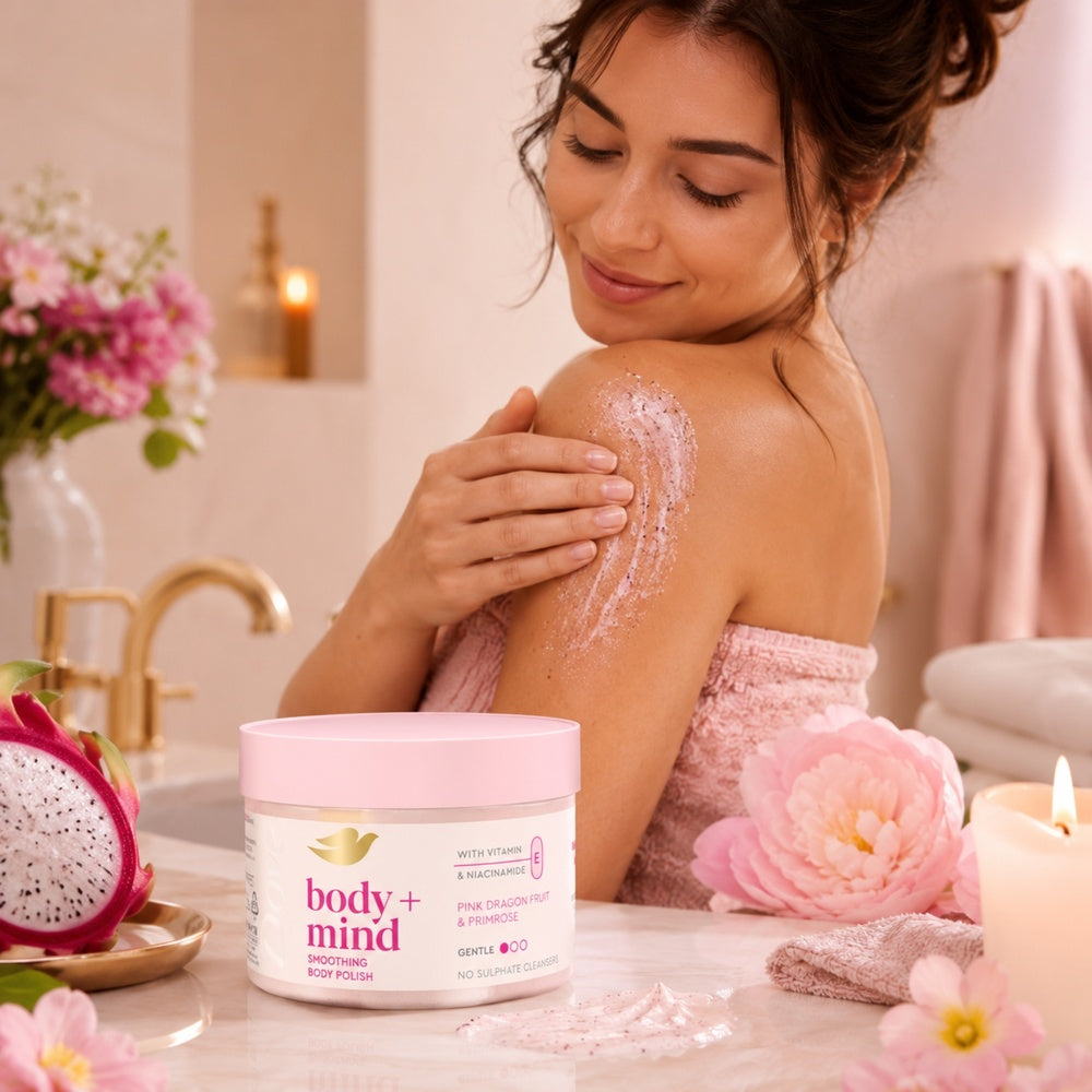 Body + Mind Smoothing Body Scrub, Dragon Fruit, 295ml | Set-of-6