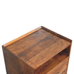 Valenza Open Frame Bedside, 2 Drawers, 1 Open Shelf, brown