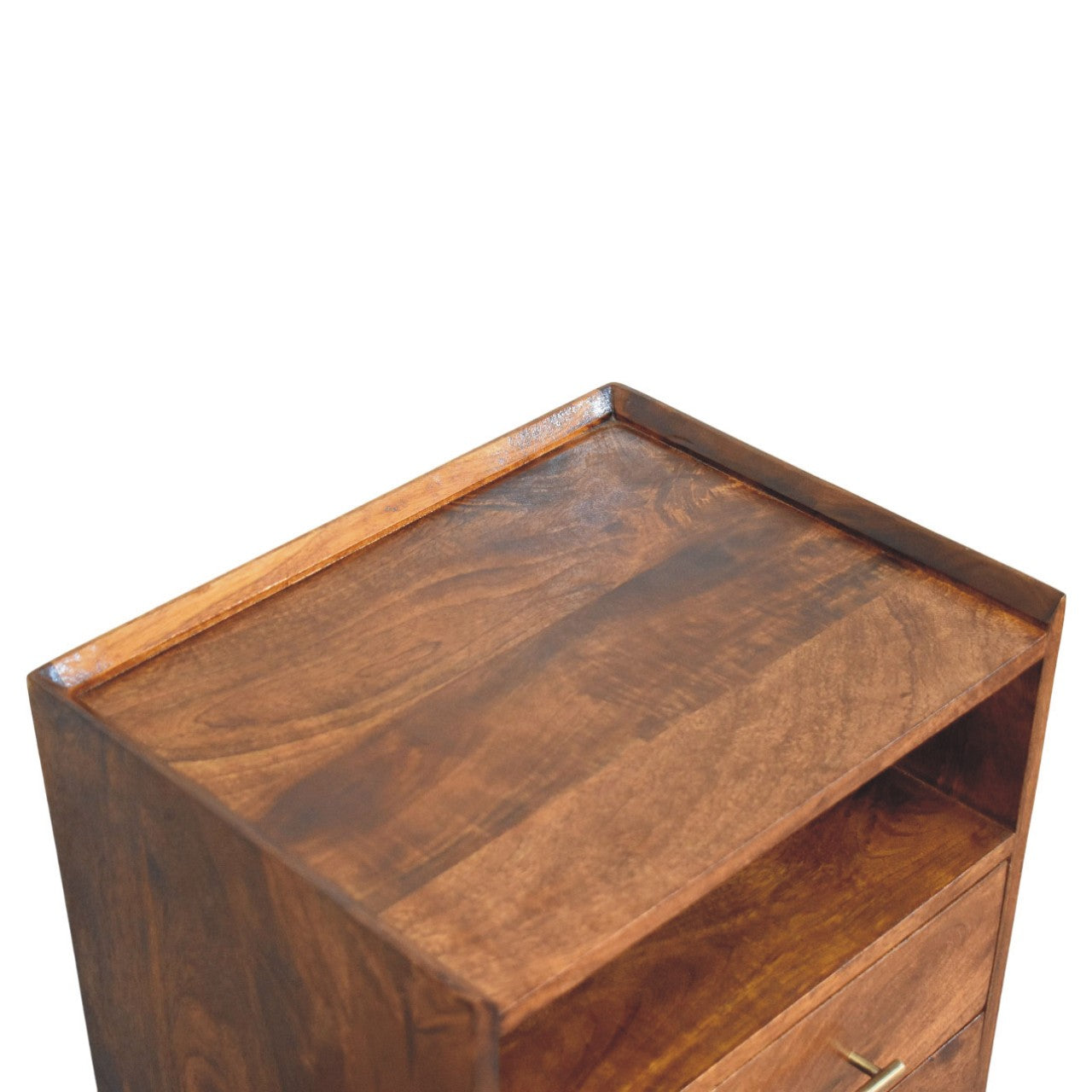 Valenza Open Frame Bedside, 2 Drawers, 1 Open Shelf, brown