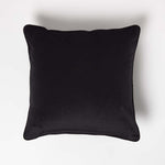 Filled Velvet Cushion With Piped Edge 46 X 46 Cm | 45cm x 45cm | Black