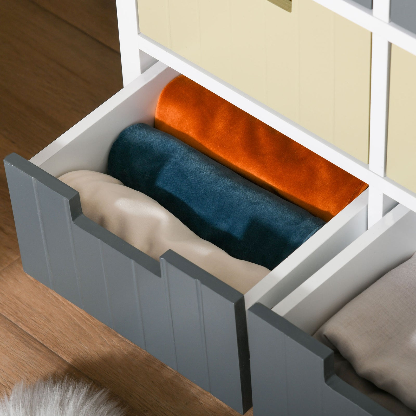 Simple Chest Of 6 Drawers Storage Cabinet For Dining Room