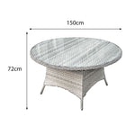 Knightsbridge Xl Rattan 6 Seat Dining Set | Dove Grey