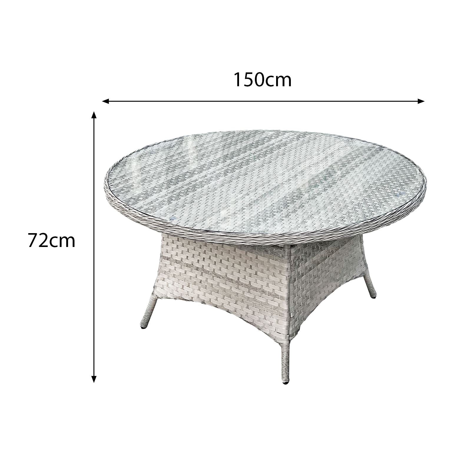 Knightsbridge Xl Rattan 6 Seat Dining Set | Dove Grey