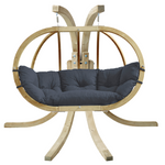 Globo Royal Double Seater Hanging Chair Set In Anthercite | Double | Blue
