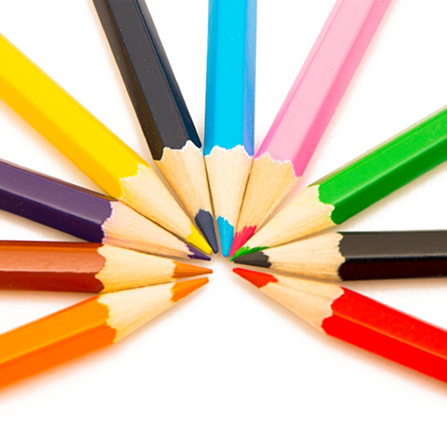 Bright Colour, Safe & Non-toxic Full Size 10 Colouring Pencils