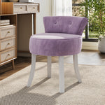 Breeins Upholstered Velvet Vanity Dressing Table Stool With Low Backrest