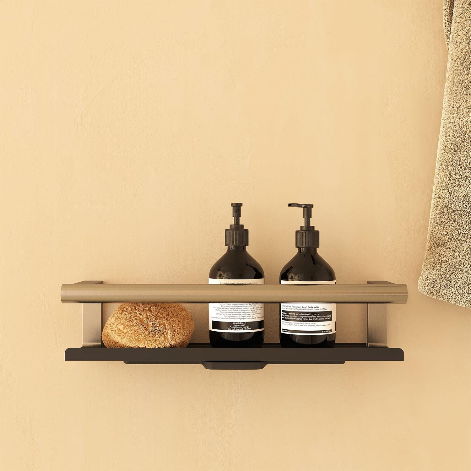 Bathroom Shelf, Organizer, Glass Wiper, Architect S+ Collection | Brushed Stainless Steel