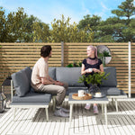 3 Piece Garden Furniture Set With 5-level Adjustable Lounger