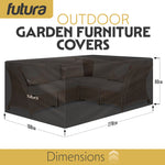 Rectangular Waterproof Garden Furniture Cover, Outdoor Patio Weatherproof Rattan Sofa Shield | 270 x 180 x 89cm | Black