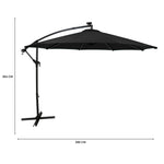 Led Cantilever Parasol 3m | Black