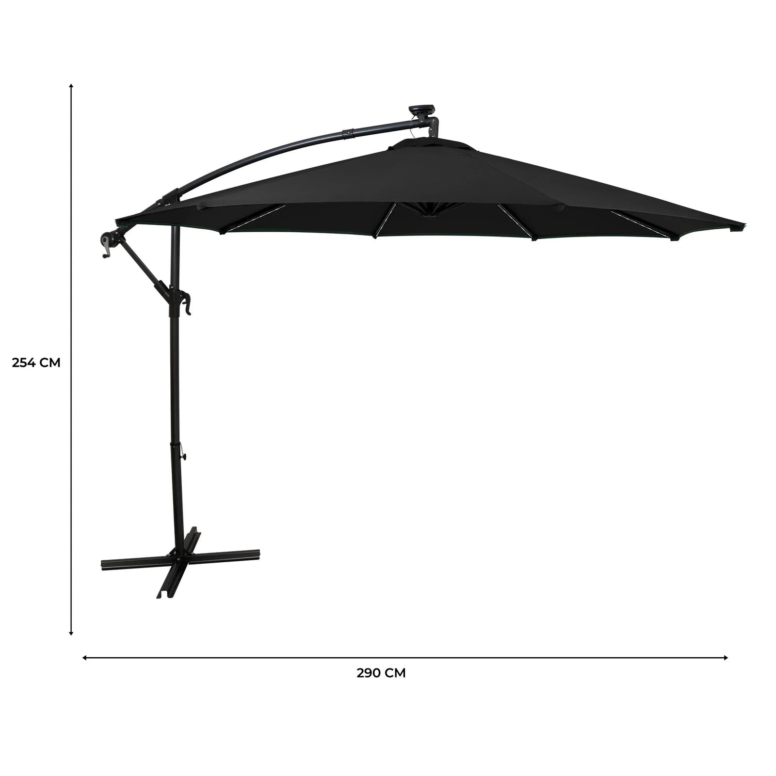 Led Cantilever Parasol 3m | Black