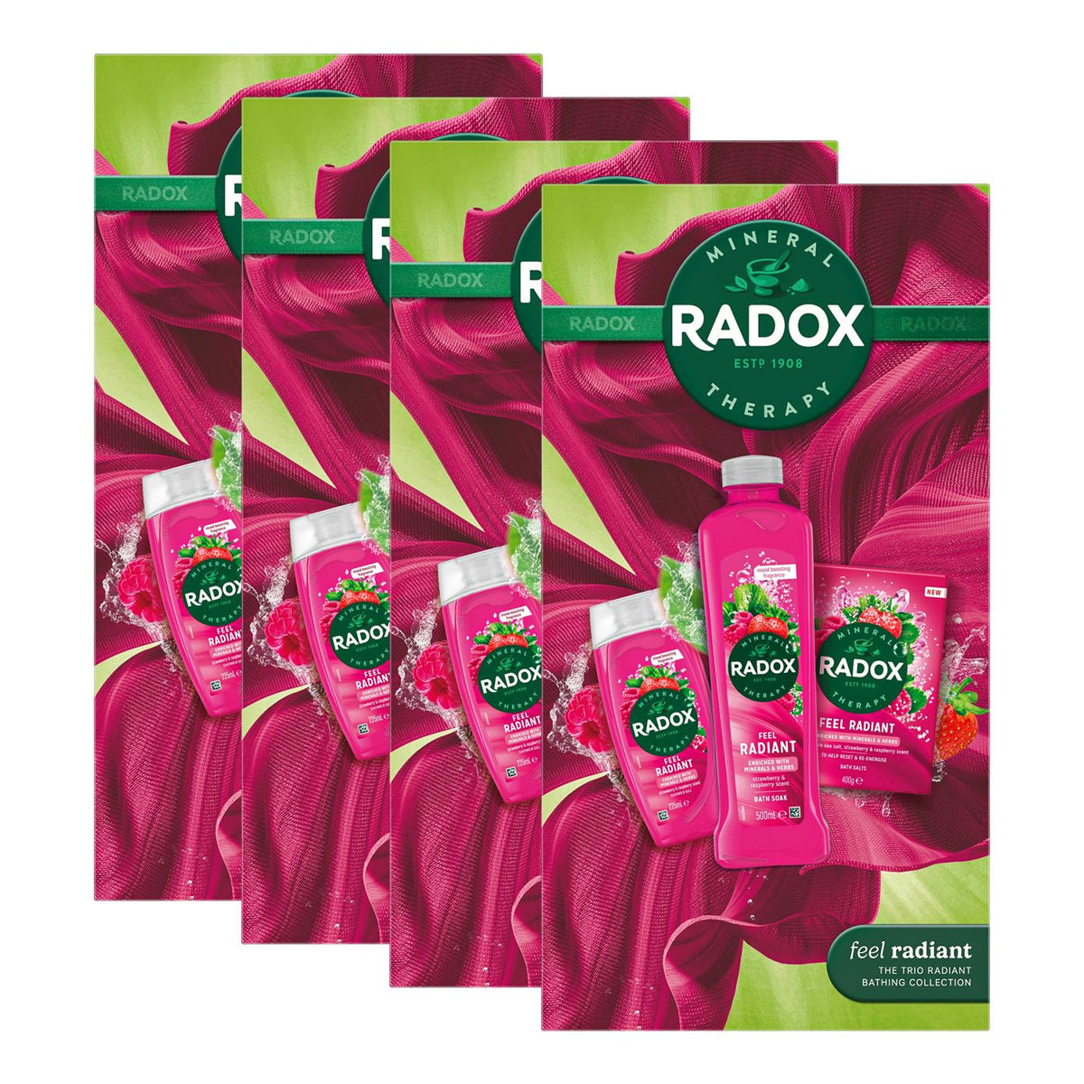 Feel Radiant Collection Gift Set With Shower Gel And Bath Soak | Set of 4