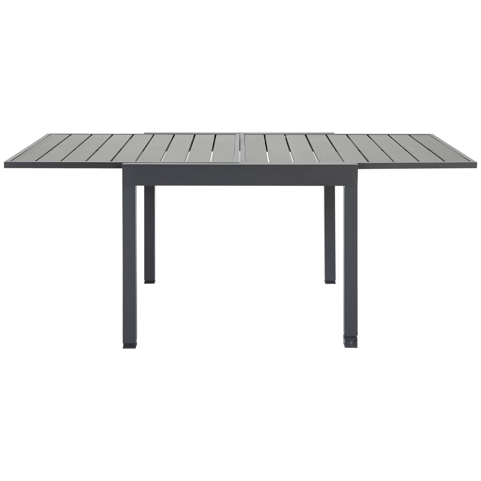 Outsunny Rectangular Extendable Outdoor Dining Table For 4-6, Grey