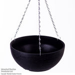 Stone Effect 35cm Hanging Basket Black With Spot | Set of 2 | Black