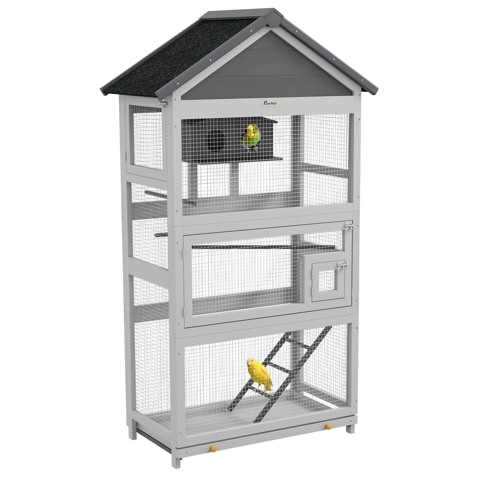 Bird Cage W/ Stands For Finches, Parakeets, Small Birds - Grey