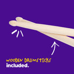 Wicked Gizmos Electronic Drum Kit Roll Up Mat With Demo Songs And Sticks White