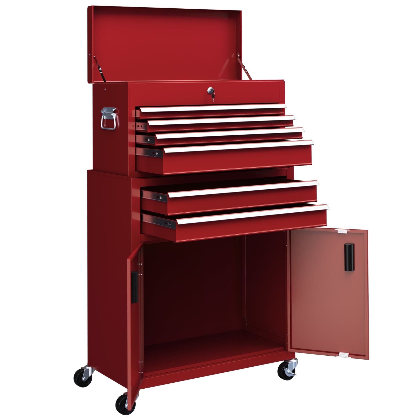 Top Chest And Roller Cabinet Combo Metal Tool Cabinet | Red