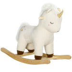 Rocking Horse With Unicorn Design, Sound, For 2-4 Years Old, White