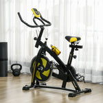 Sportnow Indoor Exercise Bike Stationary Bike Home Workout | Yellow