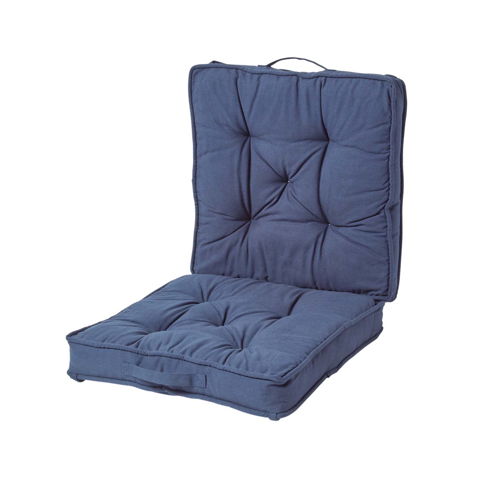 Cotton Travel Support Booster Cushion | 50cm x 50cm | Navy Blue
