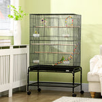 Bird Cage, With Stand, Wheels, Toys, For Budgies, Finches, Parakeets | Black