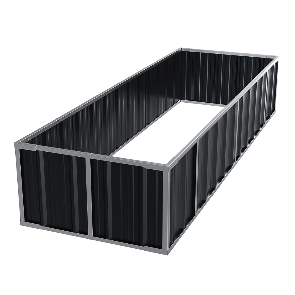 120/160/240cm W X 80cm D X 45cm H Anthracite Grey Raised Garden Bed Galvanized Raised Garden Bed Outdoor Heightened Steel Metal Planter Box | Large