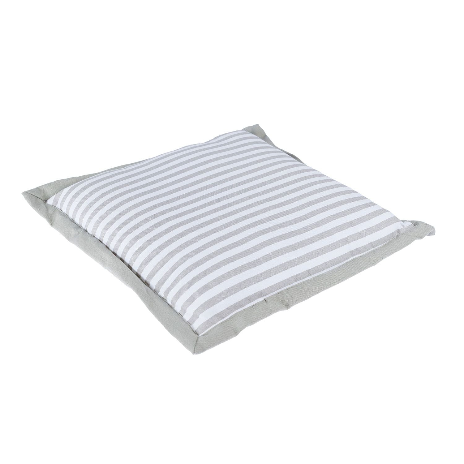 Striped Chair Seat Pad | 40cm x 40cm | Grey & White